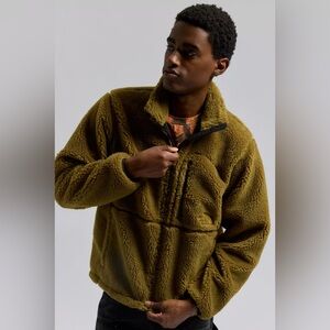 NWT The North Face Extreme Pile Hiking Zip Jacket Moss Green Black Men’s Medium